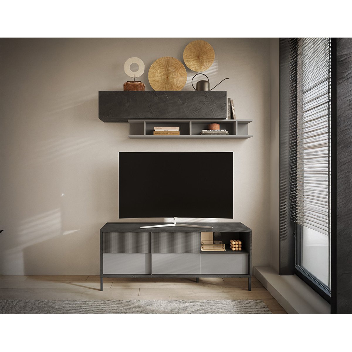 Meuble TV - JULES gris, BEST MOBILIER