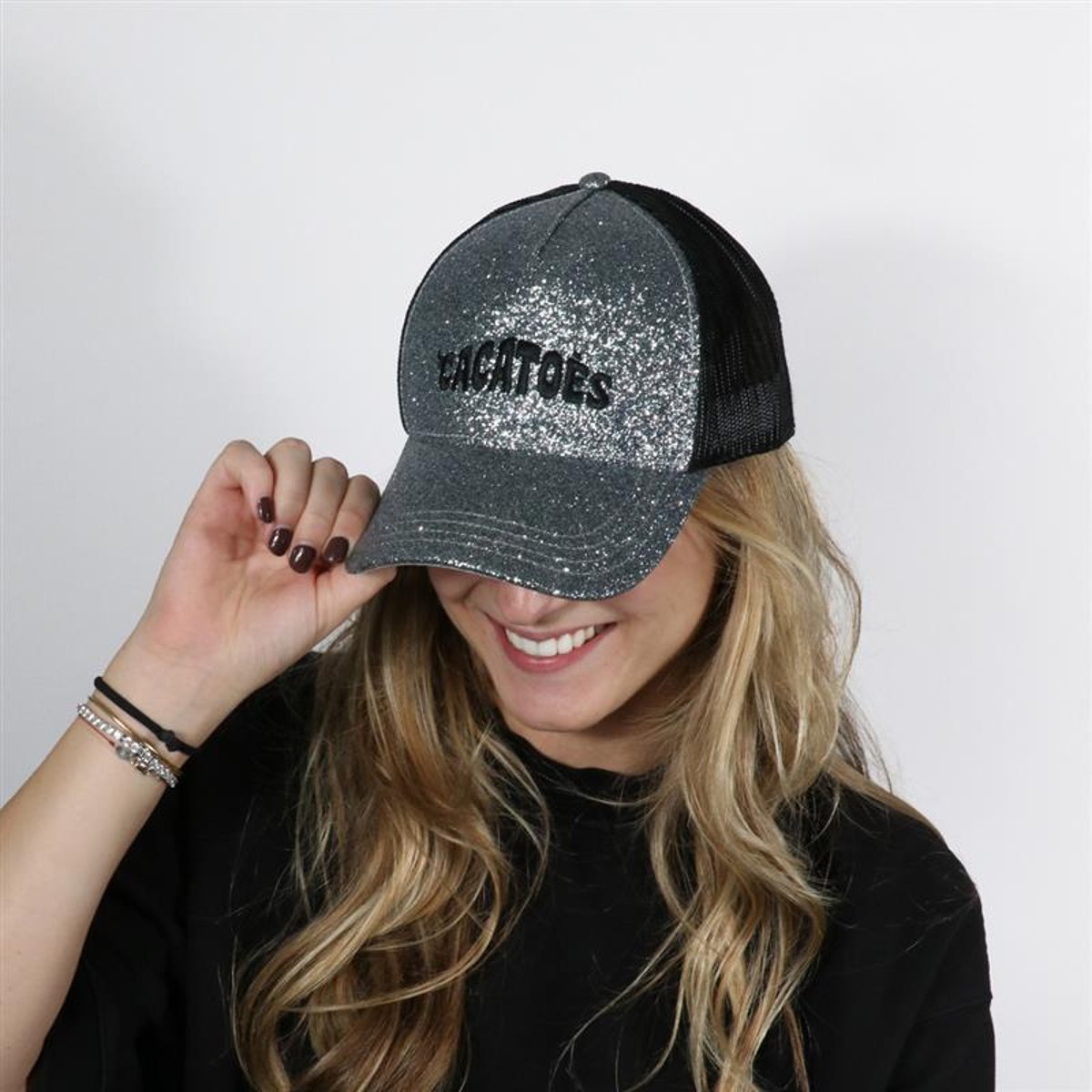Casquette CAPOEIRA GLITTER gris clair, CACATOES