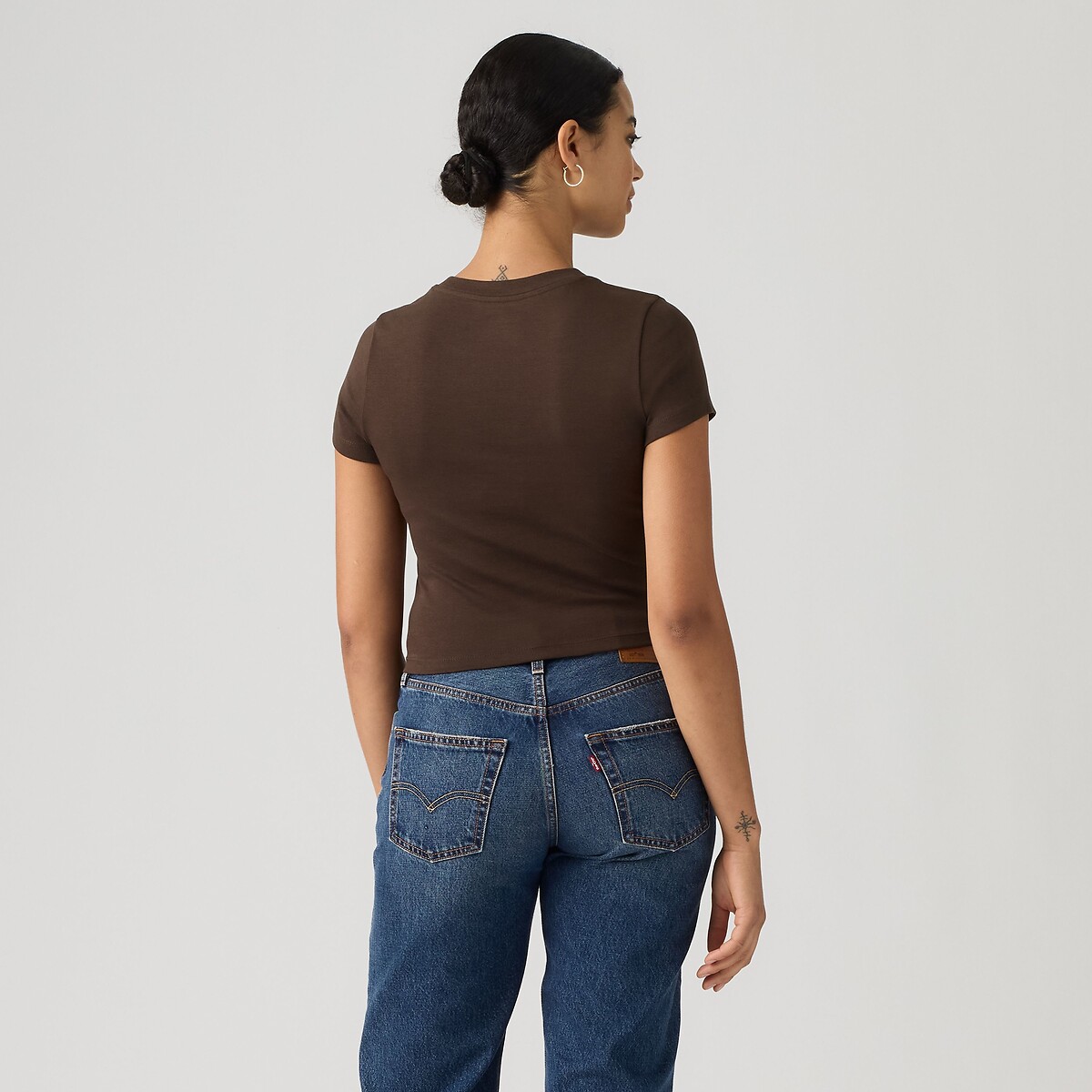 T-shirt corta maniche corte scollo rotondo marrone, LEVI'S