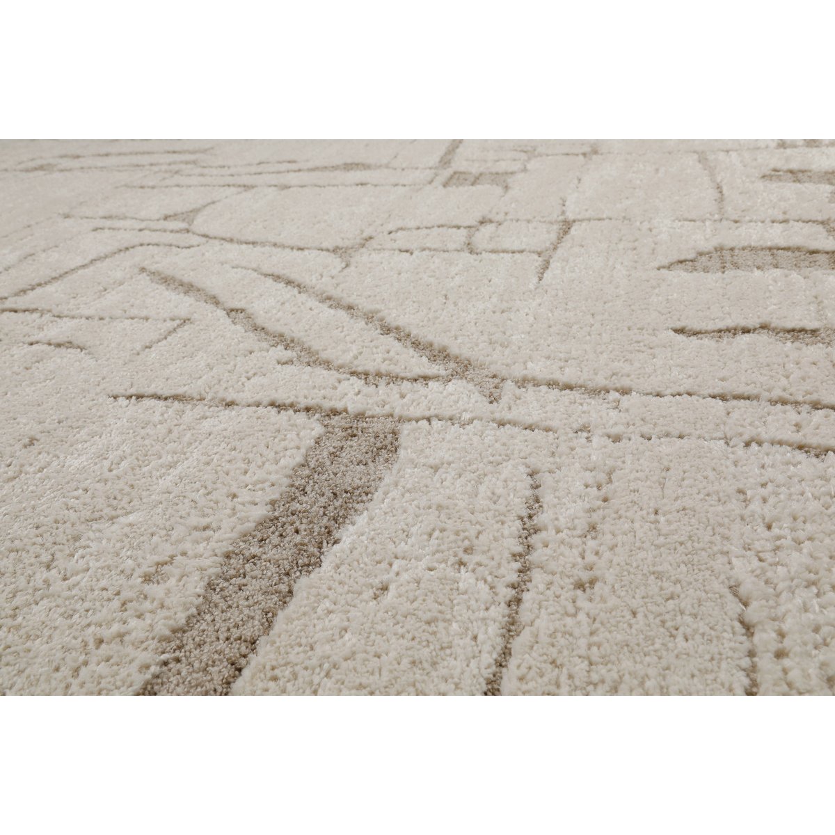 Tapis design inspiration nature à relief , Nils beige crème, WECON HOME