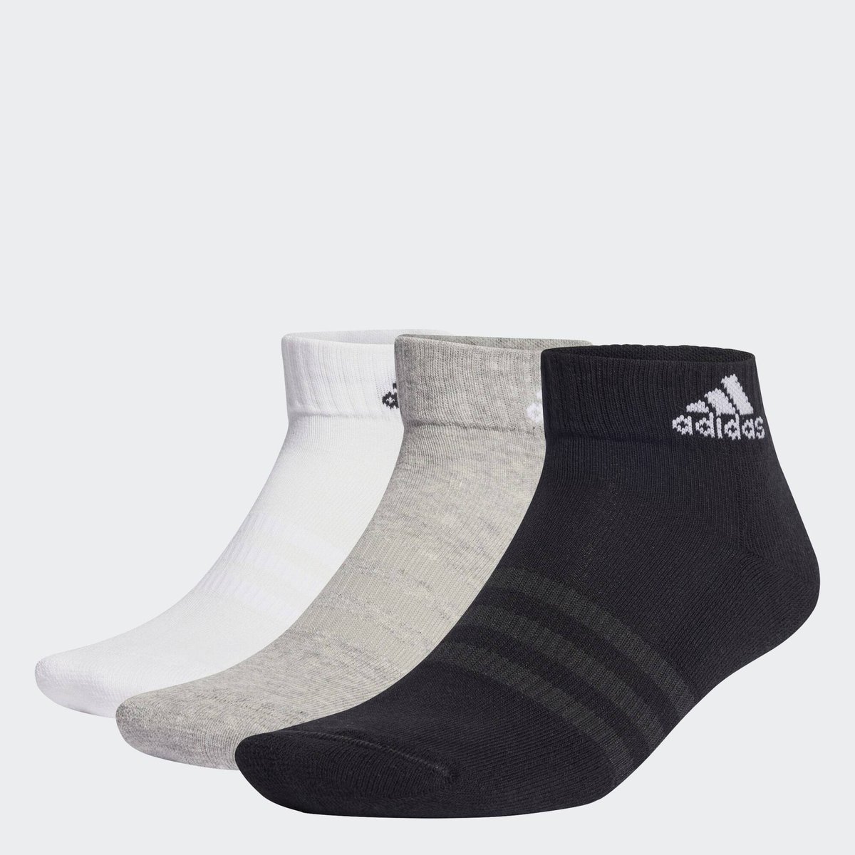 Lot de 6 paires socquettes matelassées Sportswear medium grey heather / white / black, adidas Performance