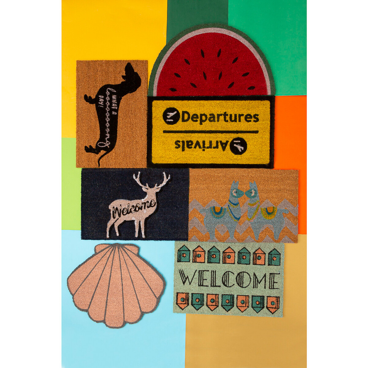Shell Coir Doormat pink, SO'HOME