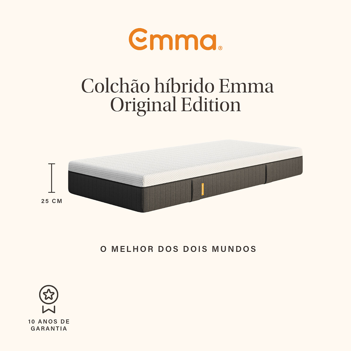 Colchão Original Hybrid, Emma branco, EMMA