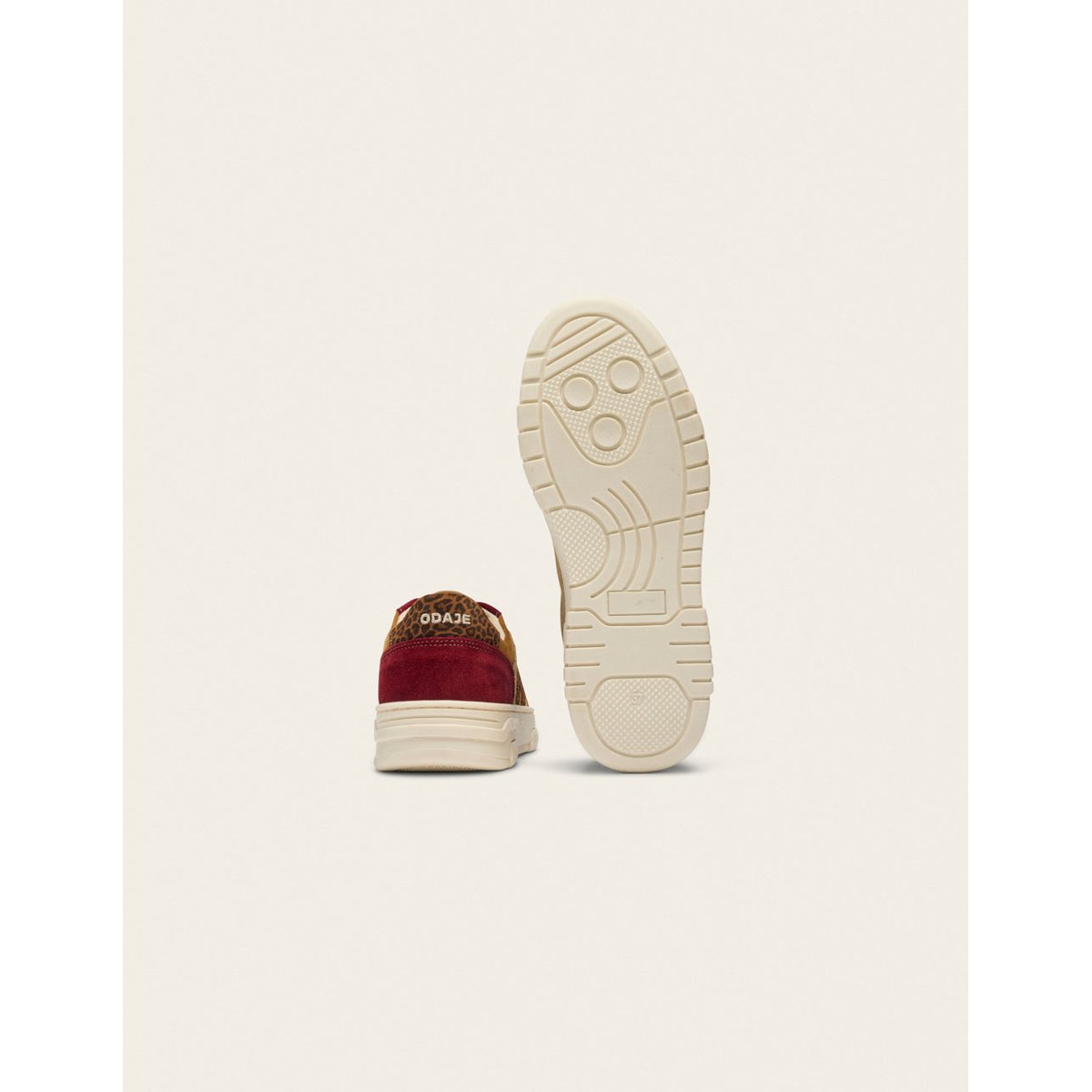 Baskets basses NORA bordeaux camel beige, ODAJE
