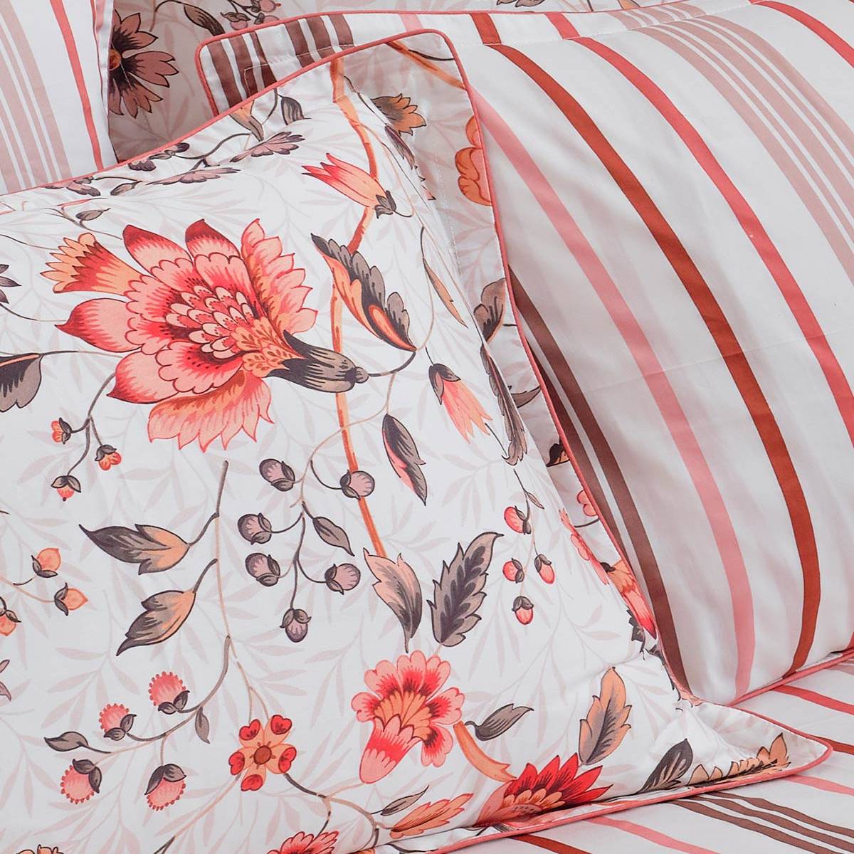 Housse de couette en satin de coton 120 fils INCANDESCENCE auburn, SENSEI MAISON