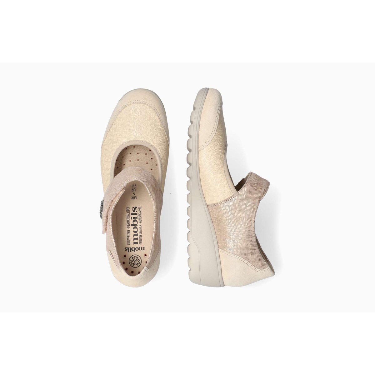 Ballerines en textile cuir BATHILDA beige p5144724, MEPHISTO