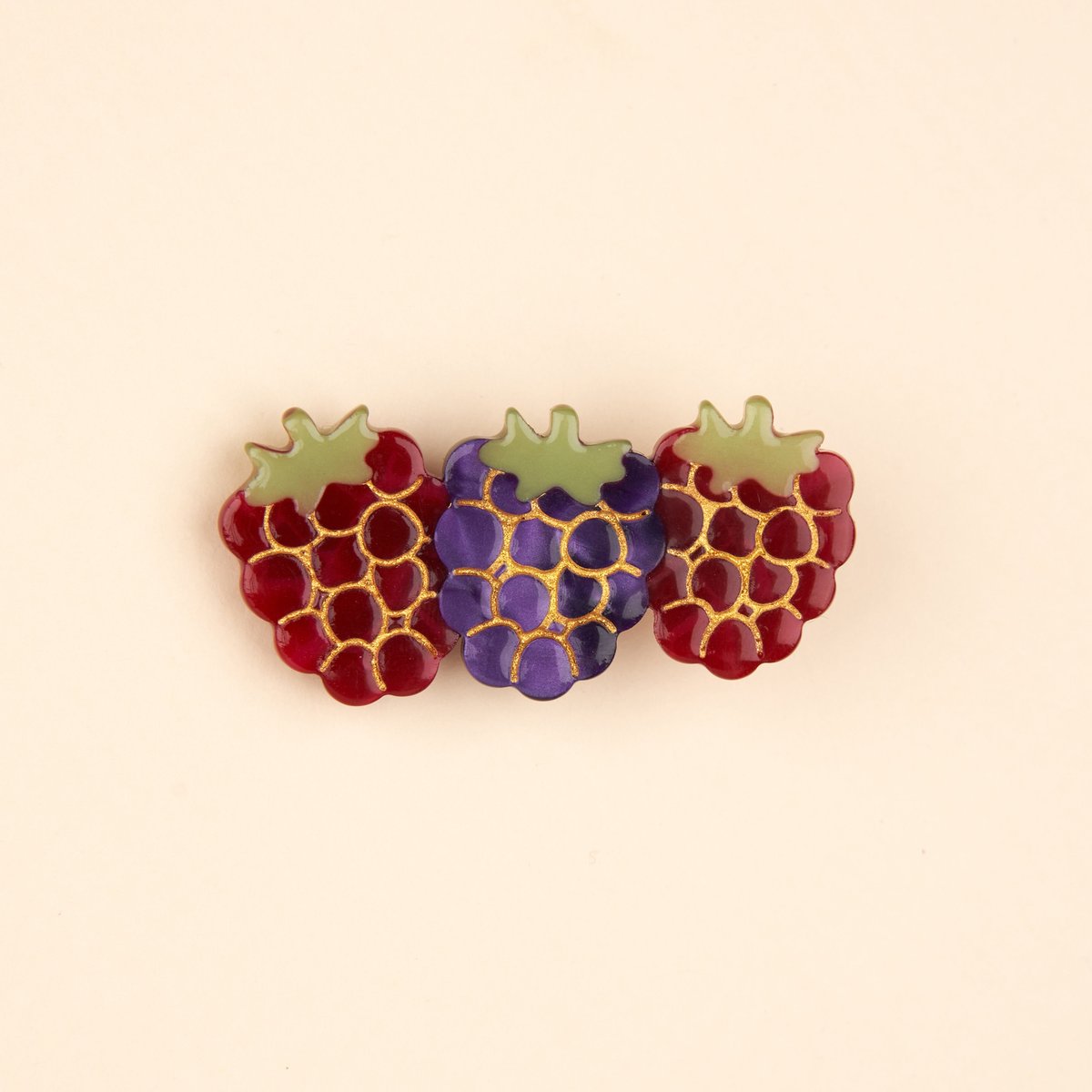 Barrette Fruits rouges rouge foncé, COUCOU SUZETTE