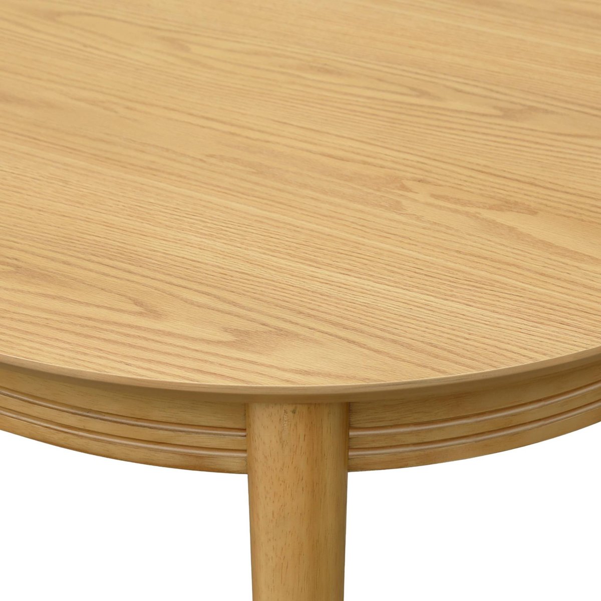 Table à manger oblongue bois d'hévéa placage chêne 6 places LAURINE noyer, SWEEEK