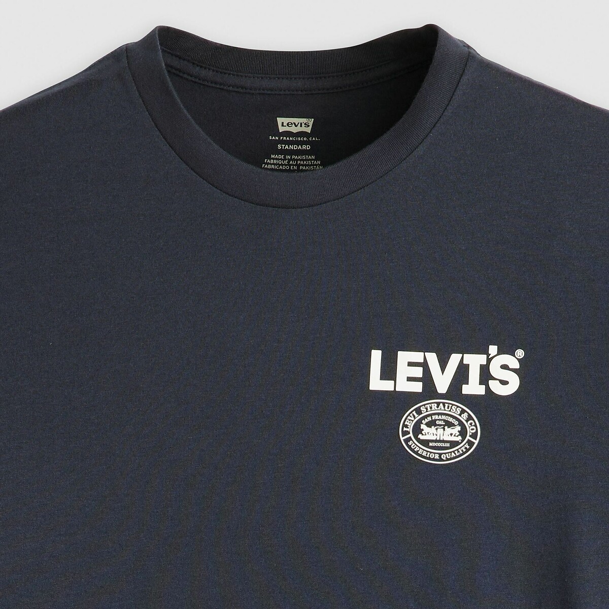 Bedrukt T-shirt met ronde hals marineblauw, LEVI'S