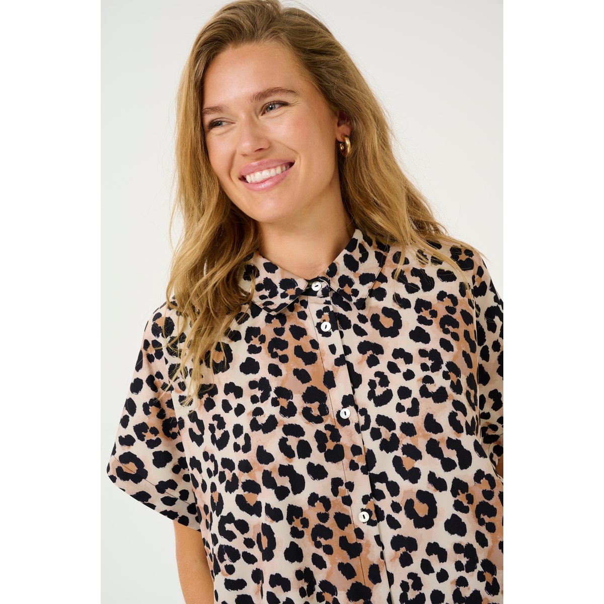 Dress beige noir marron animalier leopard, CULTURE