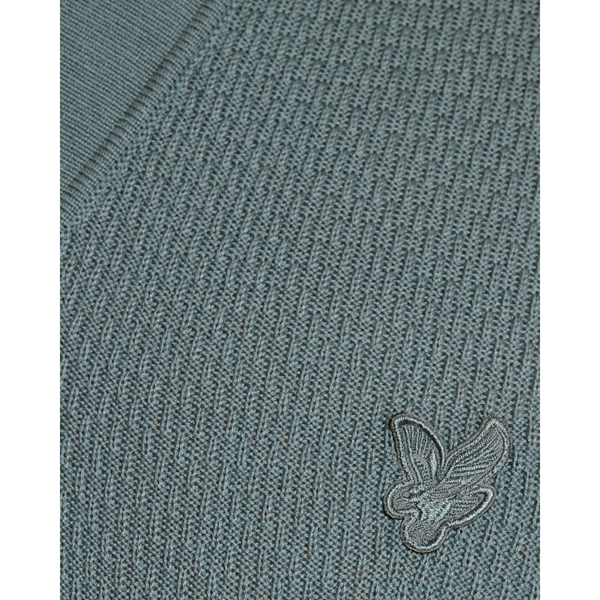 Polo col ouvert fin en maille bleu fer, LYLE & SCOTT