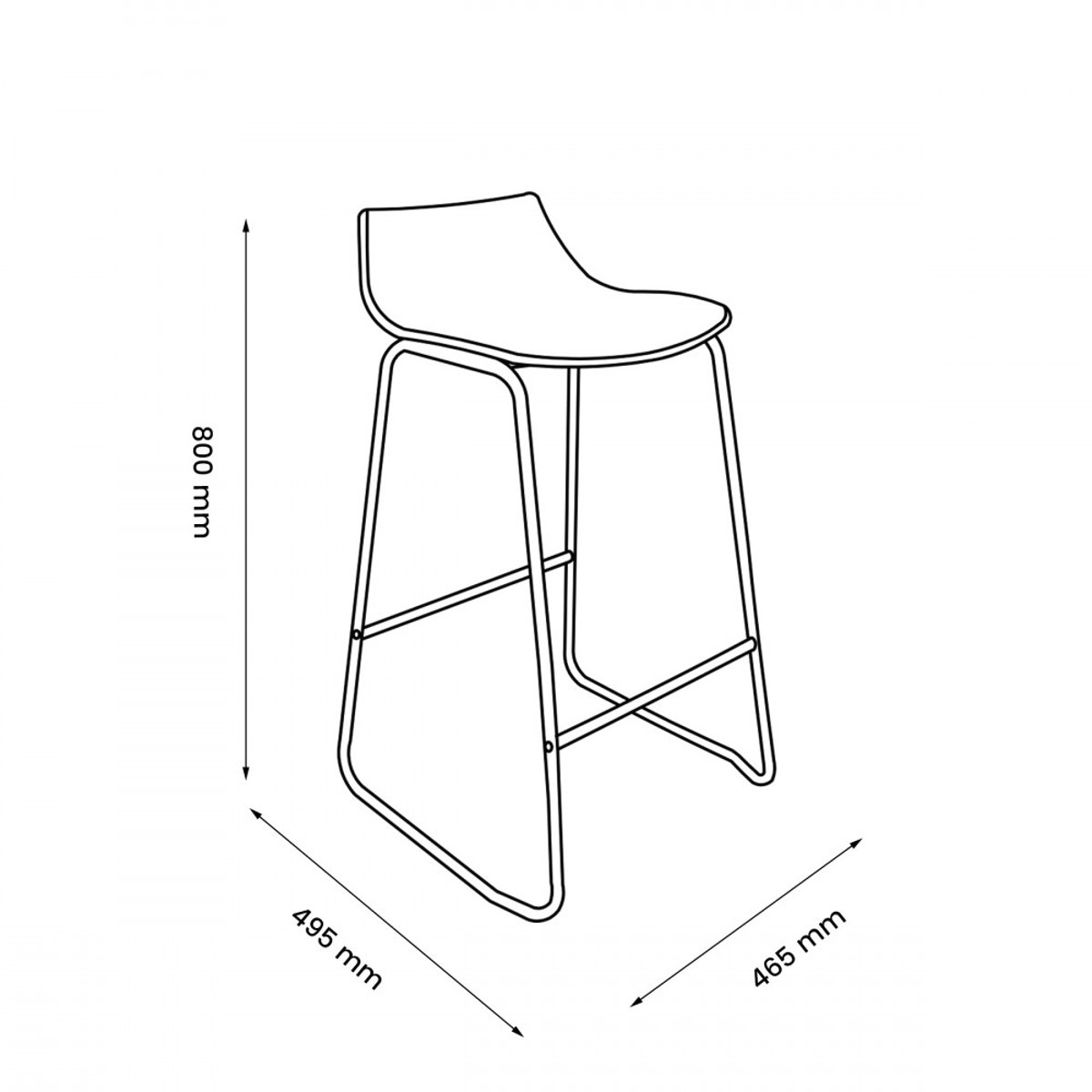 Lot de 4 chaises de bar en plastique et métal H66cm- LAMER beige, DRAWER