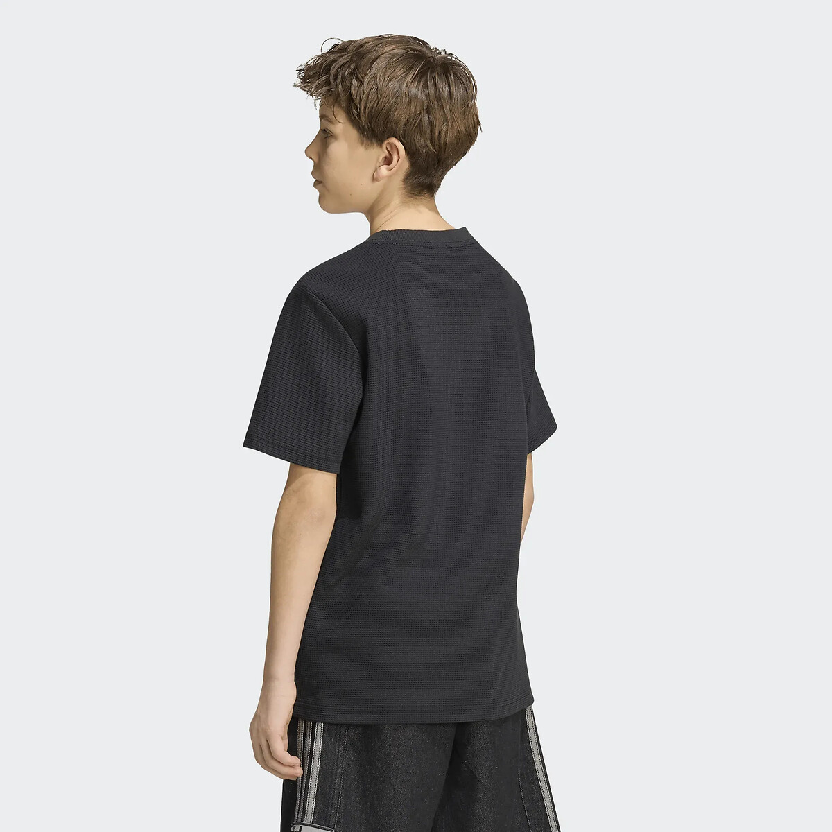 T-shirt manches courtes, en maille gaufrée noir, adidas Originals