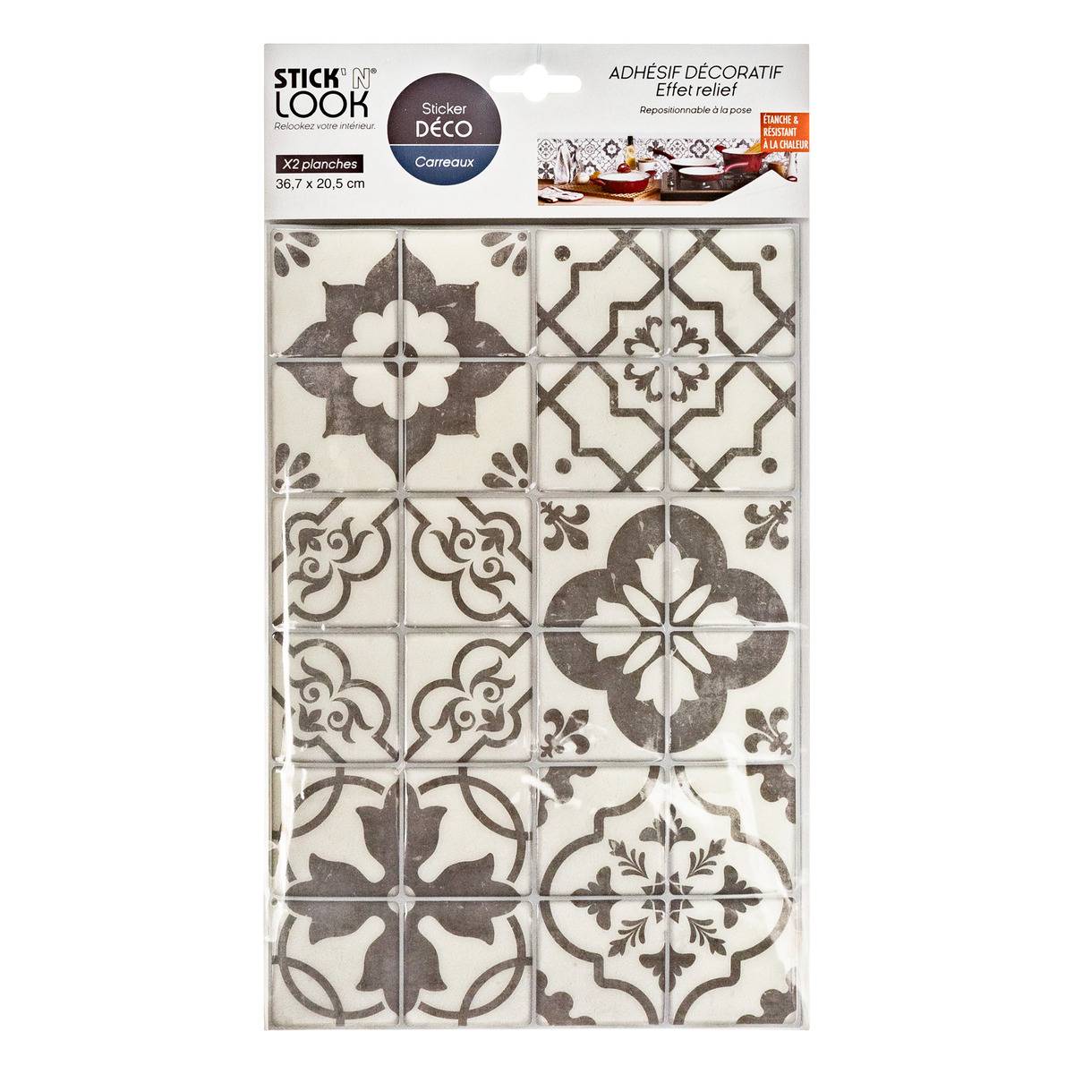 Lot de 2 stickers CARO blanc, ATMOSPHERA