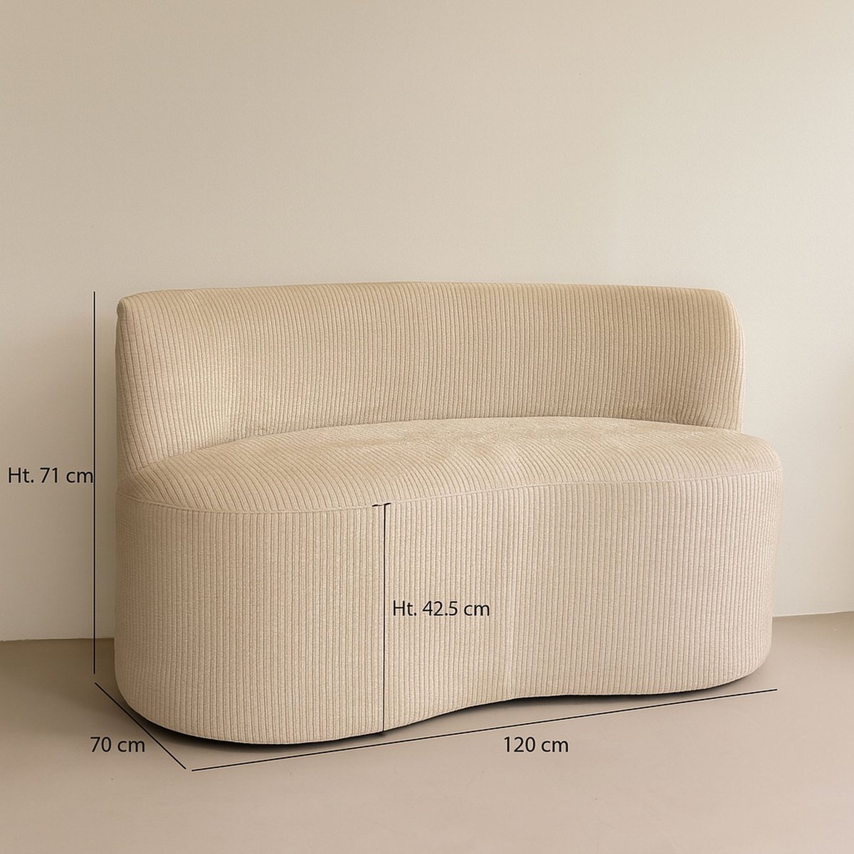 Canapé en tissu bouclette, COME beige, NOW'S HOME