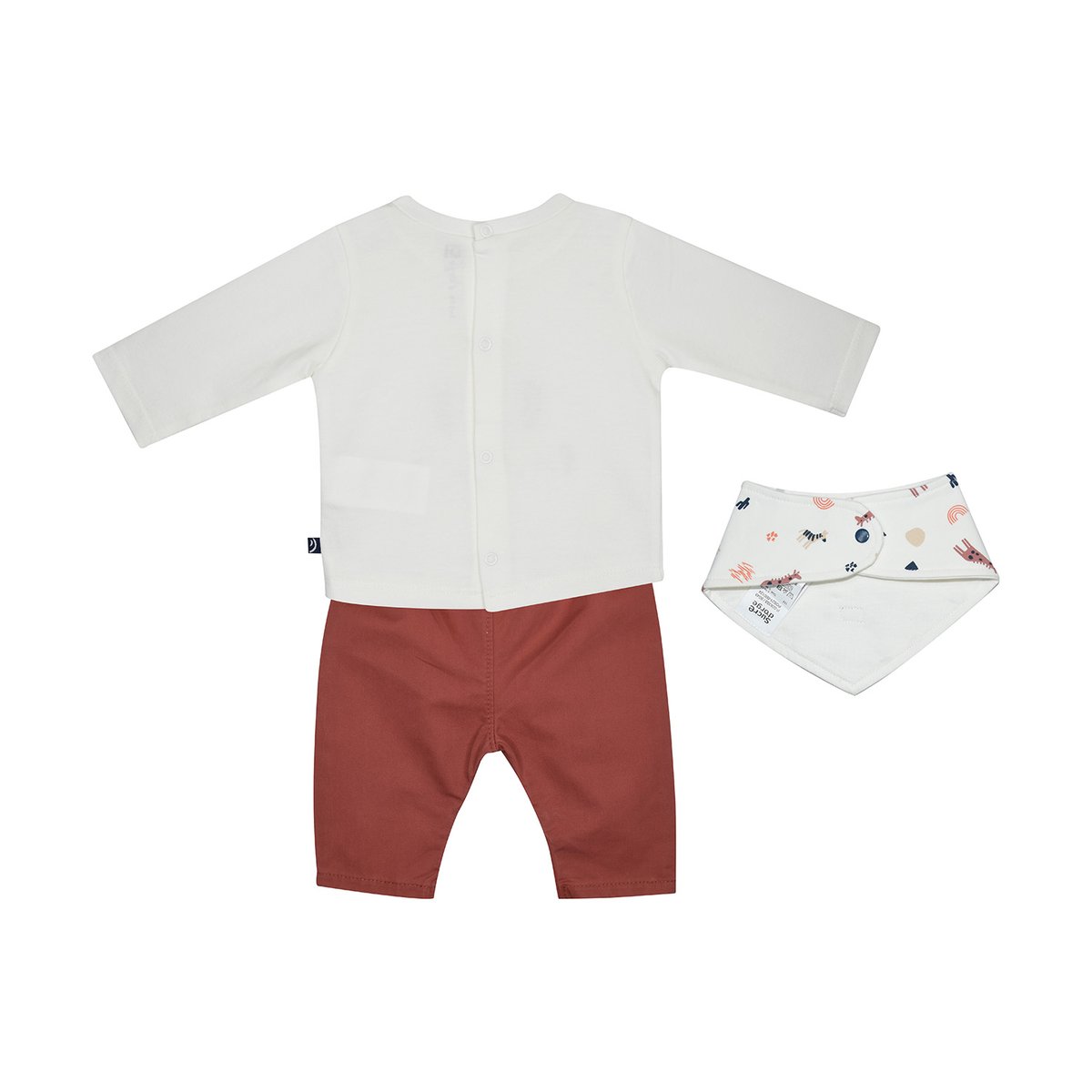 Tee shirt bavoir pantalon gonzague maille naissance rouge, SUCRE D'ORGE
