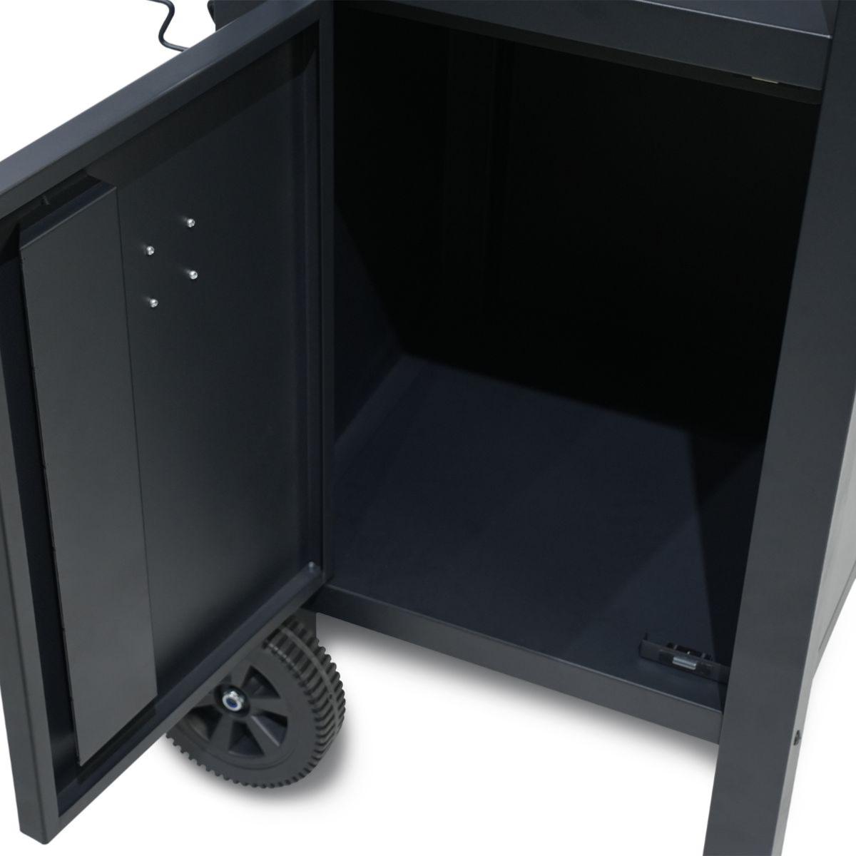 Chariot de barbecue avec rangement et housse de protection - Moments noir, LAGUIOLE CUISSON