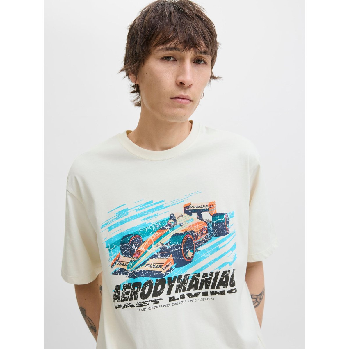 T-Shirt antique white, JACK & JONES