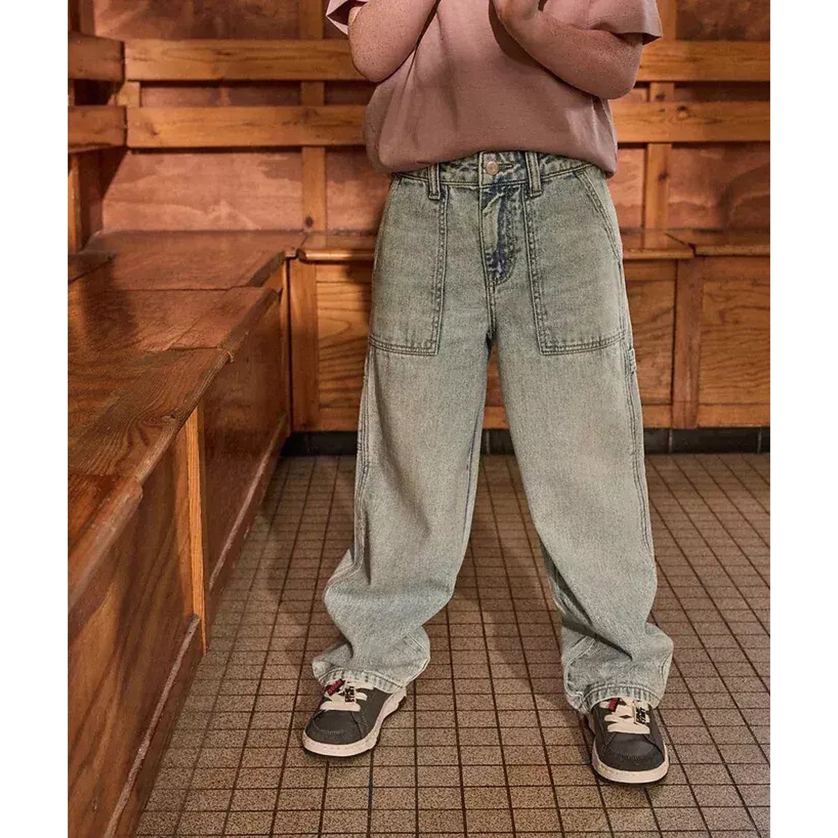 Jeans cargo blu denim, TAPE A L'OEIL