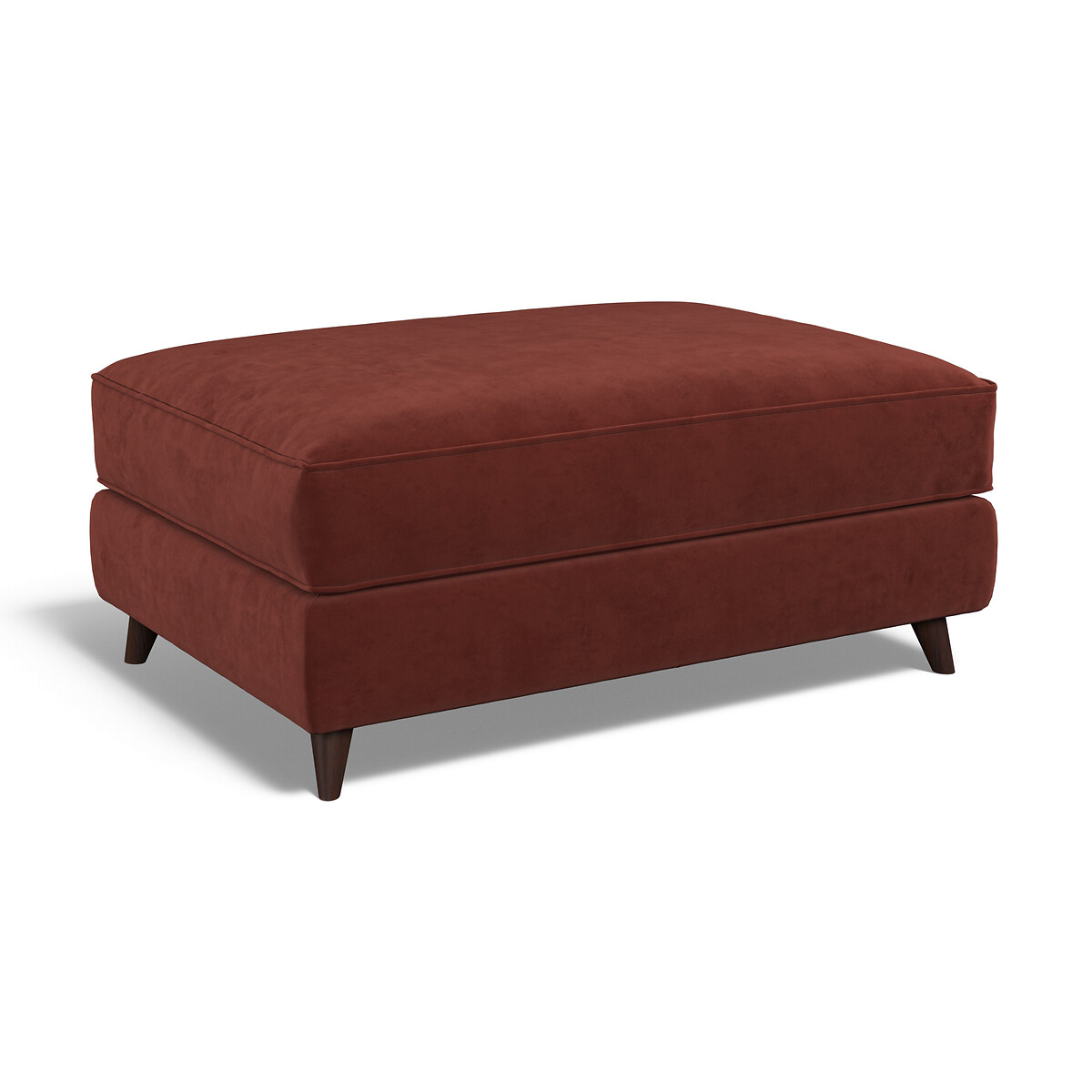Amelia Velvet Footstool with Dark Wood Legs burgundy, ÉDITÉ
