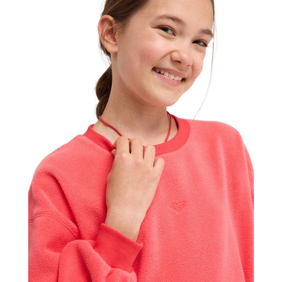 Haut en polaire sherpa CHILL STORY. rouge hibiscus, ROXY