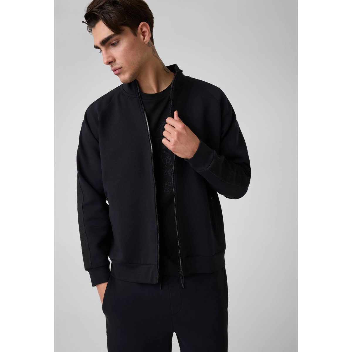 Sweatshirt Zippé Intégral noir, GUESS