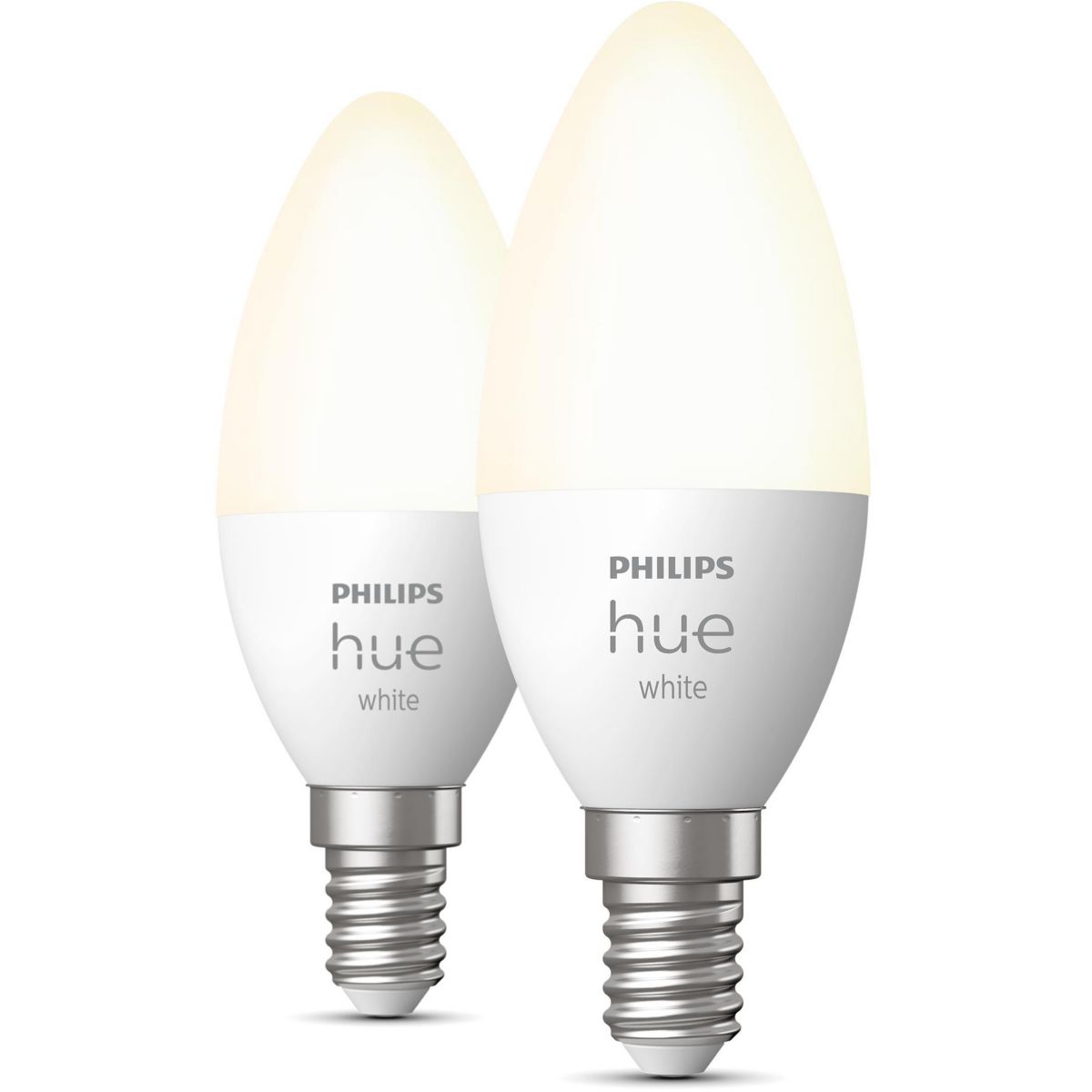 Ampoule LED connectée E14 White Flamme pack de 2 coloris unique, PHILIPS HUE
