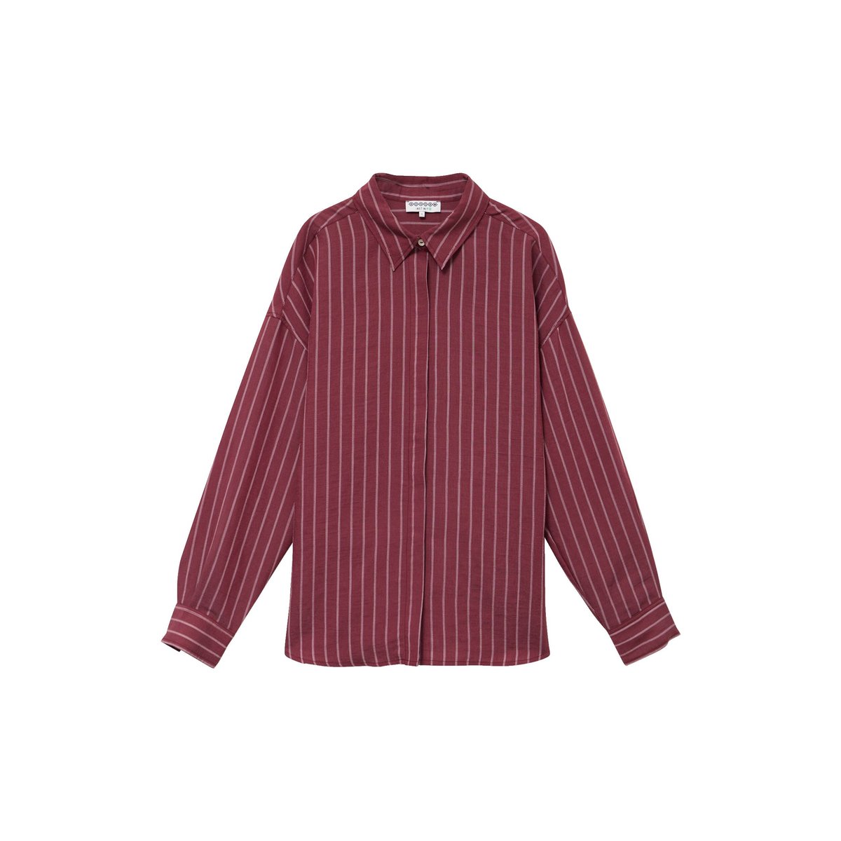 Chemise droite manches longues fluide bordeaux, BONOBO