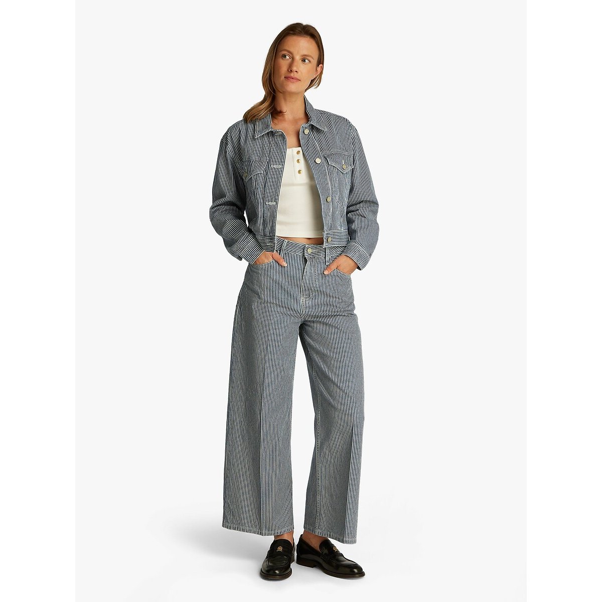 Jean large rayé rayé bleu, TOMMY HILFIGER