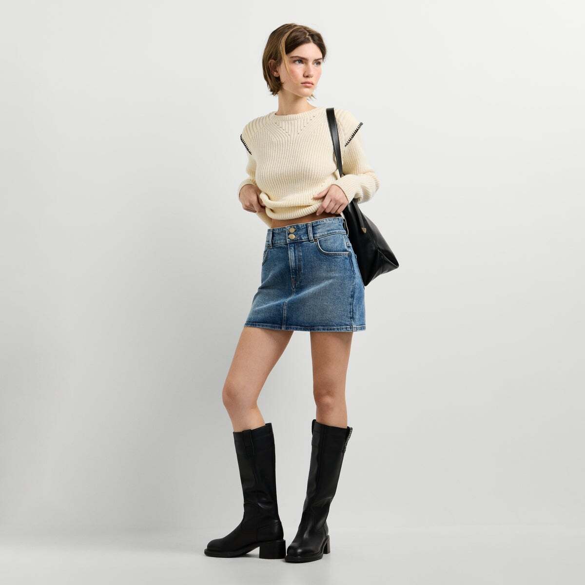 Pull Col Rond En Maille blanche mousse, PEPE JEANS