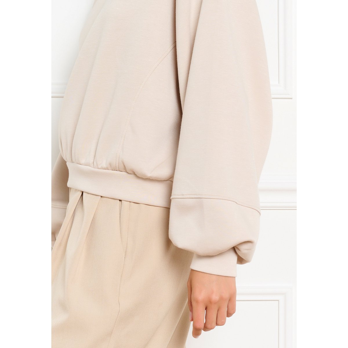 Sweat manches ballon amples beige ash, LOLALIZA
