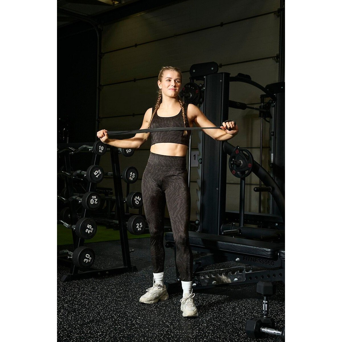 Legging de sport imprimé, taille haute marron chocolat, ONLY PLAY