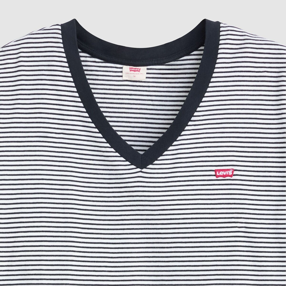 T-shirt rayé col V, à manches courtes rayé noir/blanc, LEVI’S PLUS