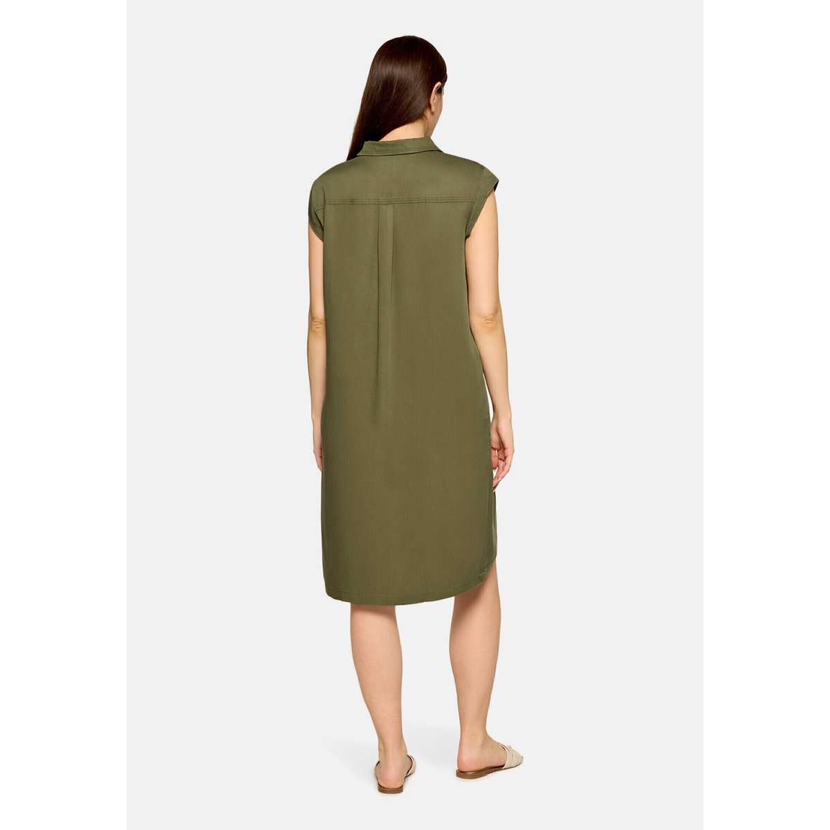 Robe casual à col burnt olive, CARTOON