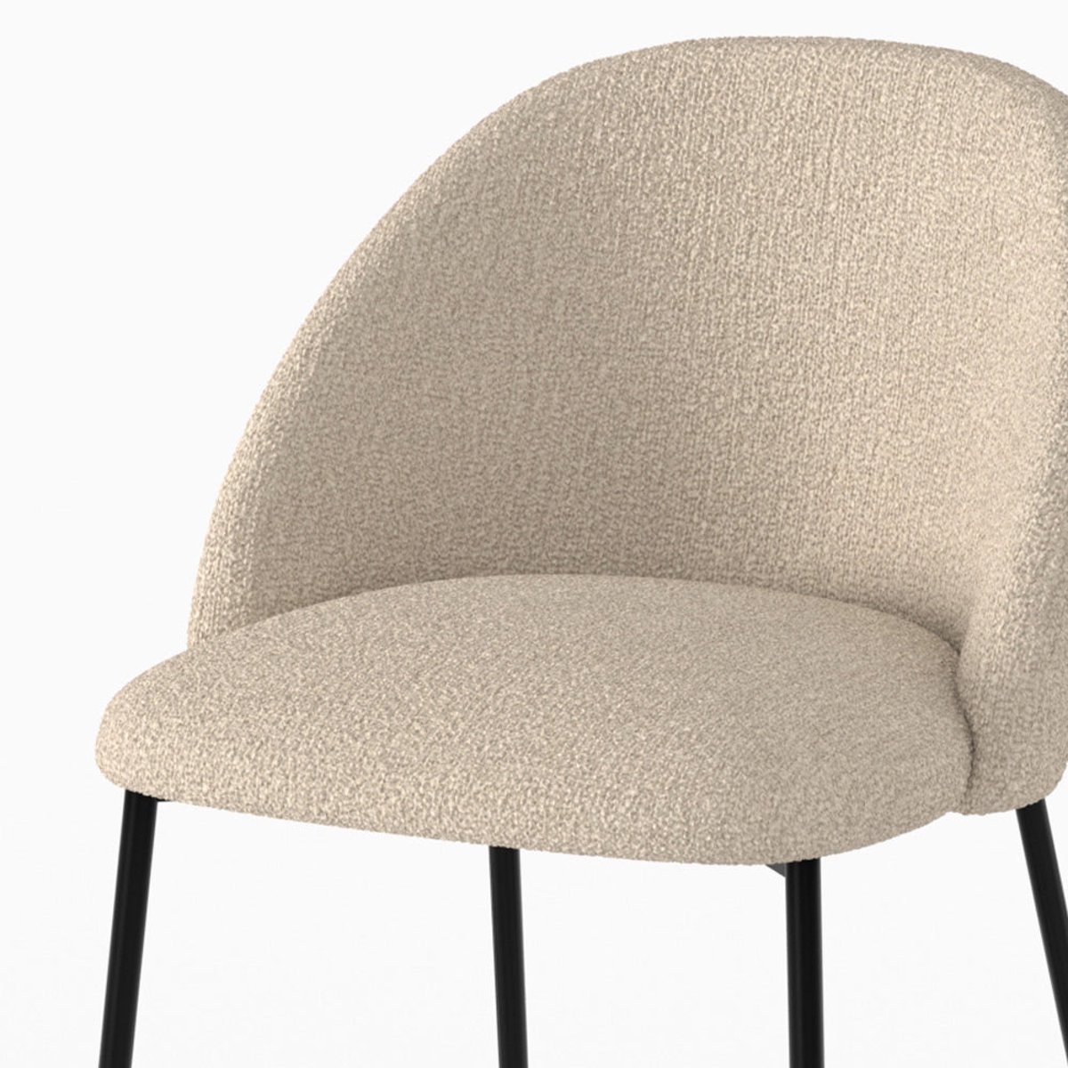 Lot de 2 chaises pour îlot central en tissu bouclé crème 66 cm - KARL crème, MAISON PAVANE