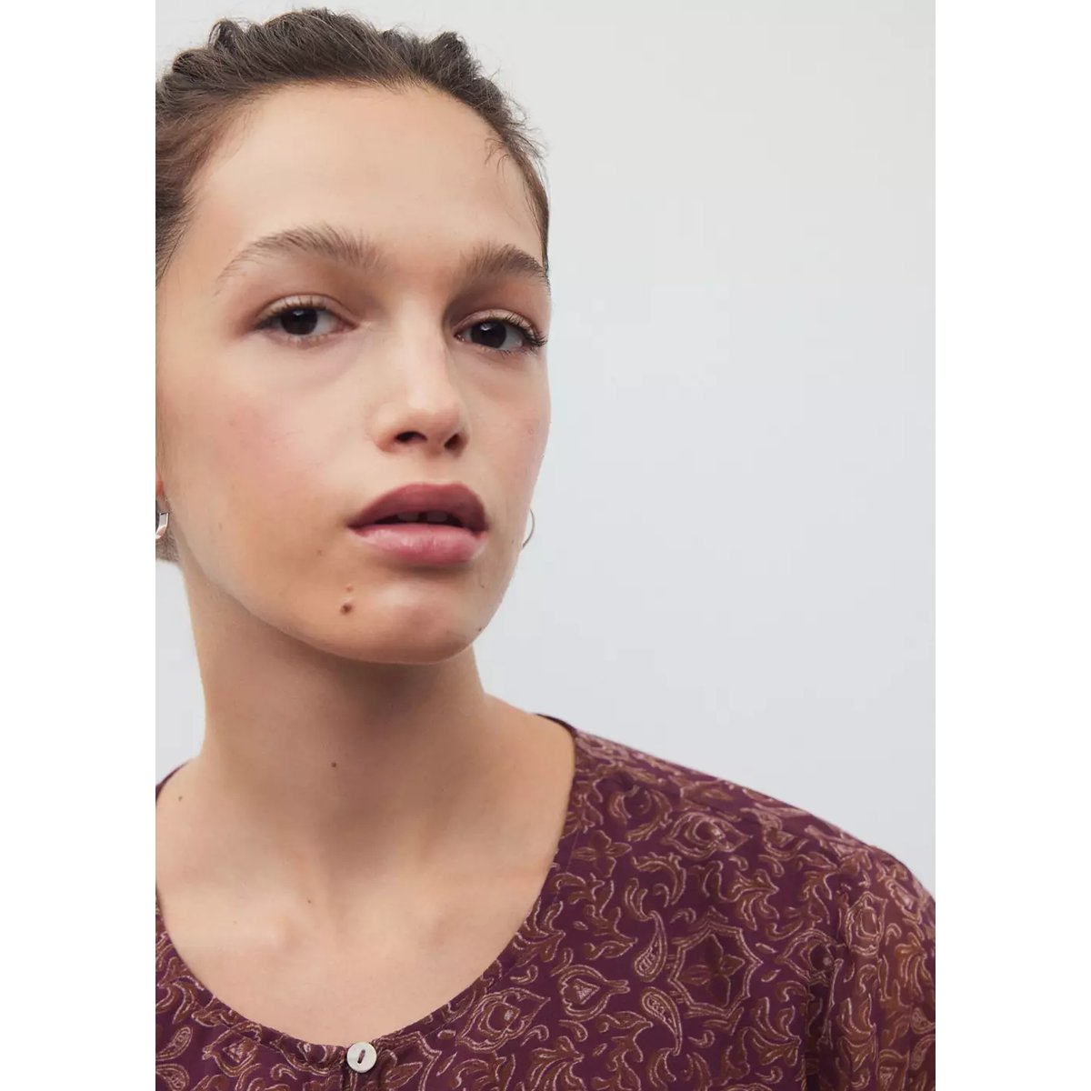 Chemise en mousseline imprimé à fleurs rose, MANGO TEEN
