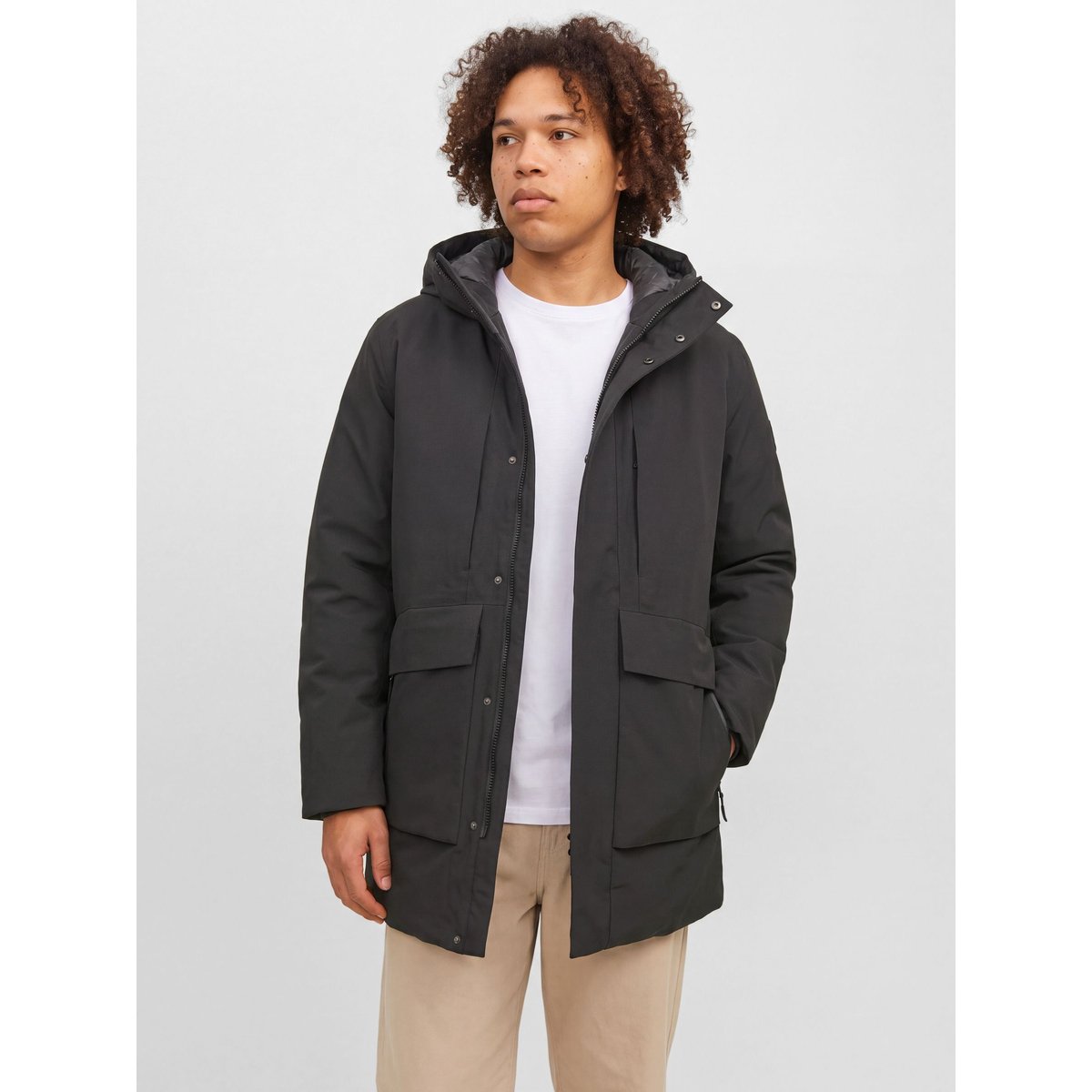 Parka black 1, JACK & JONES