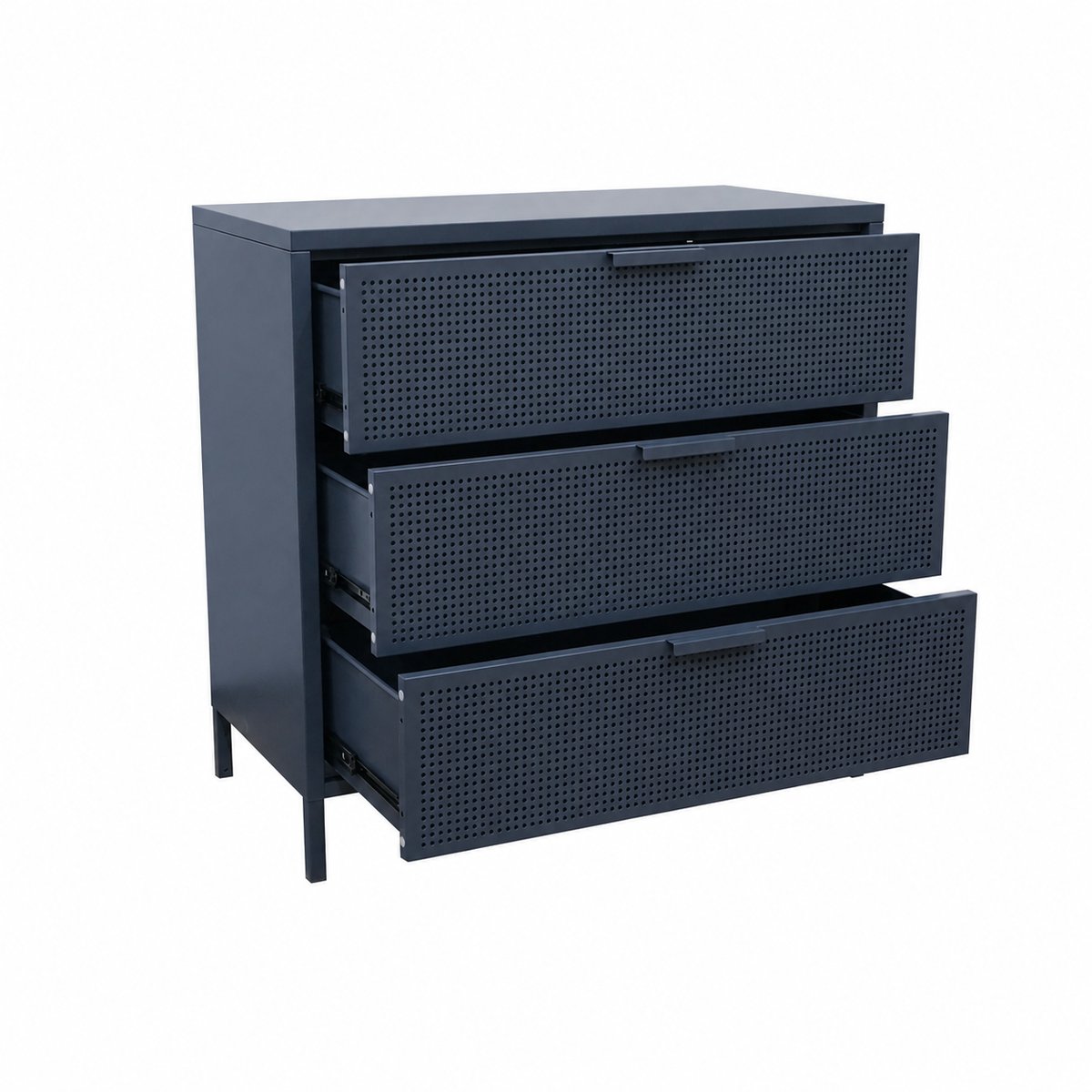 Commode 3 tiroirs, métal, JOEN bleu, NORDLYS