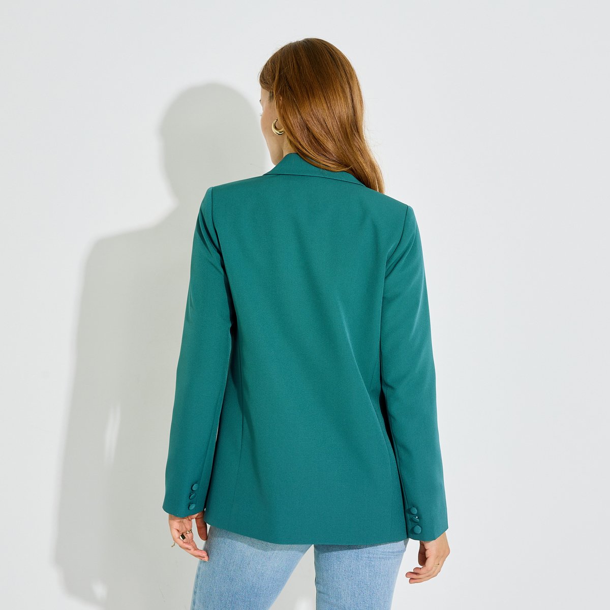 Veste blazer col tailleur vert, GRAIN DE MALICE