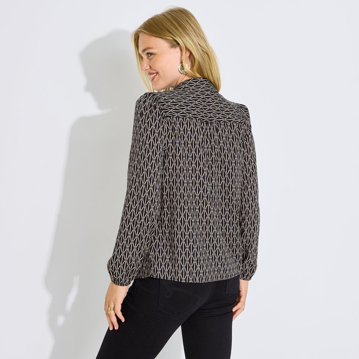 Blouse imprimée noir, GRAIN DE MALICE