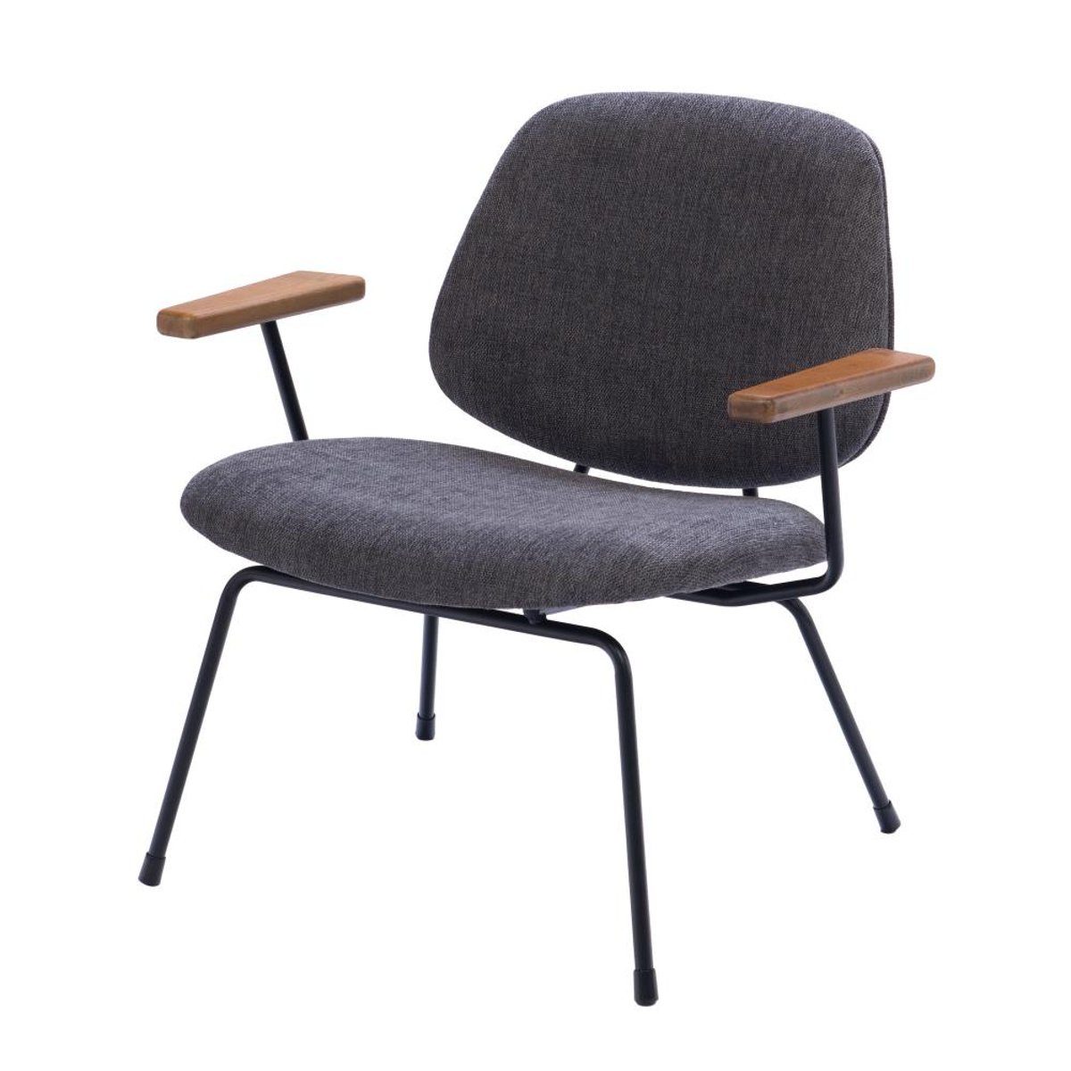 Fauteuil en tissu   et bois Arnold gris, AMADEUS