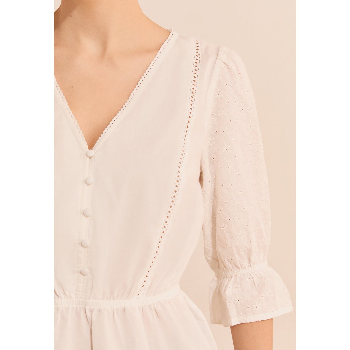 ETAM TOP A CASHA BROD - BLOUS blanc, ETAM