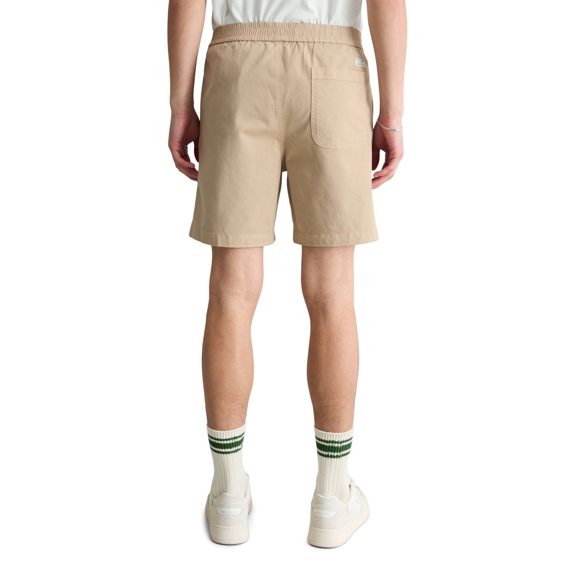 Short de jogging en sergé regular en sergé de coton bio élastique beige, MARC O’POLO DENIM