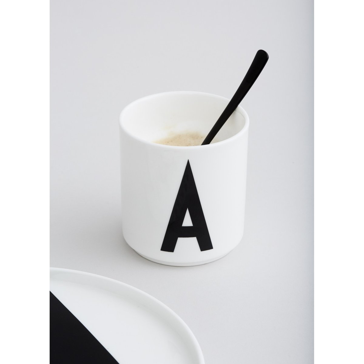 Mug en Porcelaine Blanc Personal A-Z w lettre noire, DESIGN LETTERS