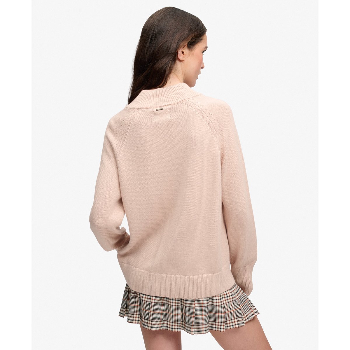 Pull Classic Half Zip Coupe Décontractée rose poudré, SUPERDRY