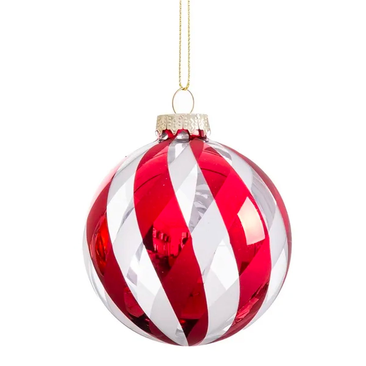 Set de 3 boules de Noël en verre doré, rouge, argenté 6x6x6cm rouge, WADIGA