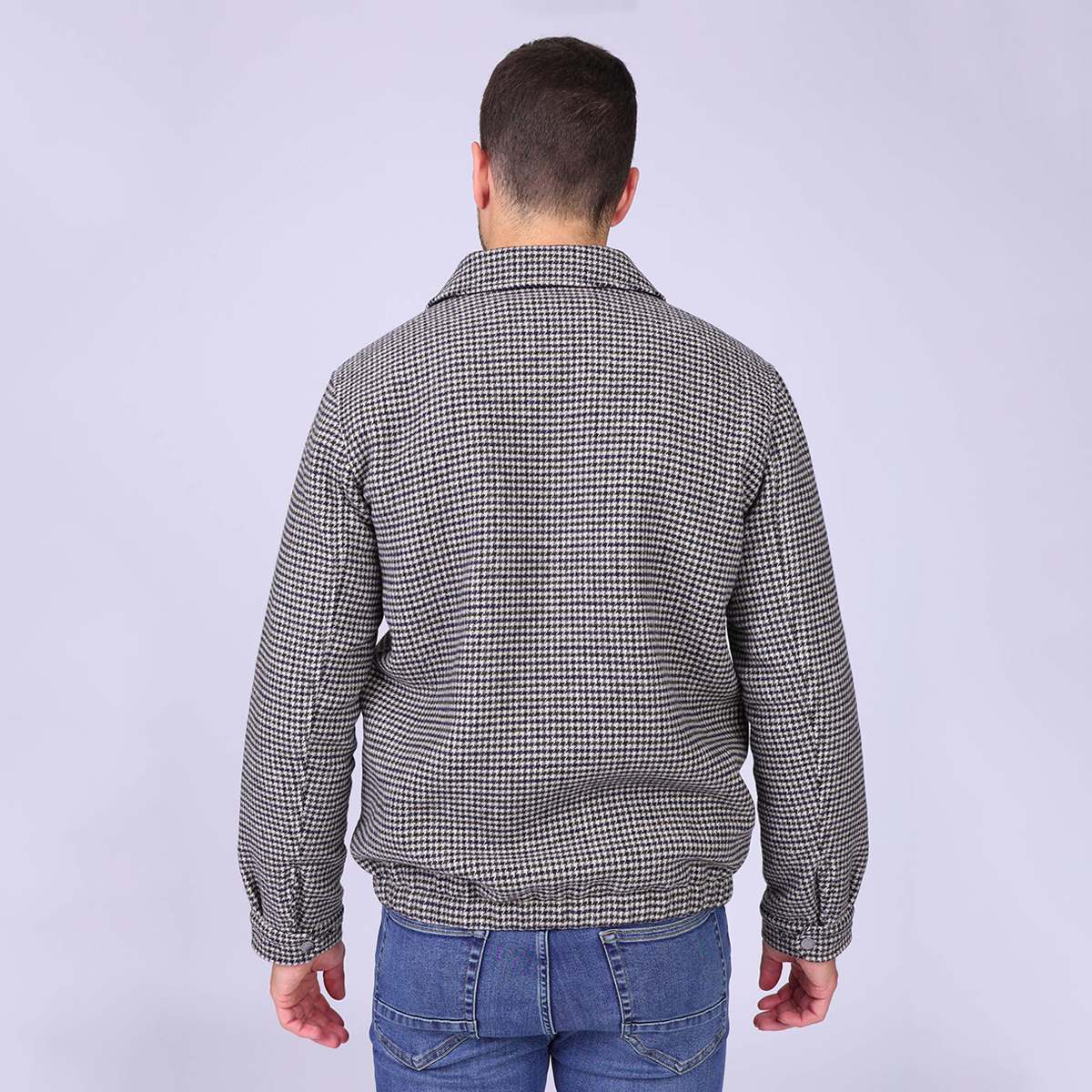 Blouson pied de poule Harrie bleu marine, MISE AU GREEN