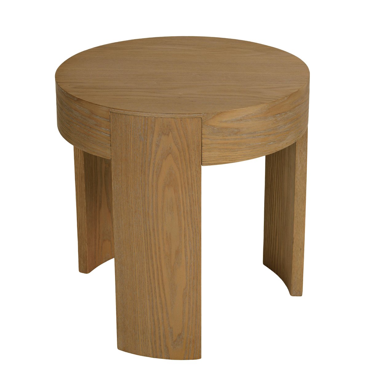 Table d'appoint ronde couleur naturelle design arrondi VELAR bois naturel, PIER IMPORT