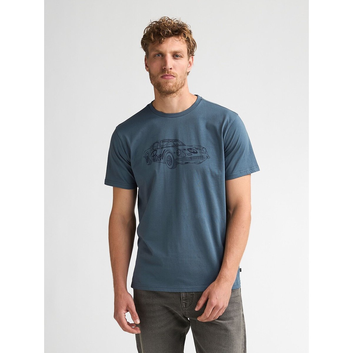 Porsche Short Sleeve Crew Neck T-Shirt storm blue, PETROL INDUSTRIES