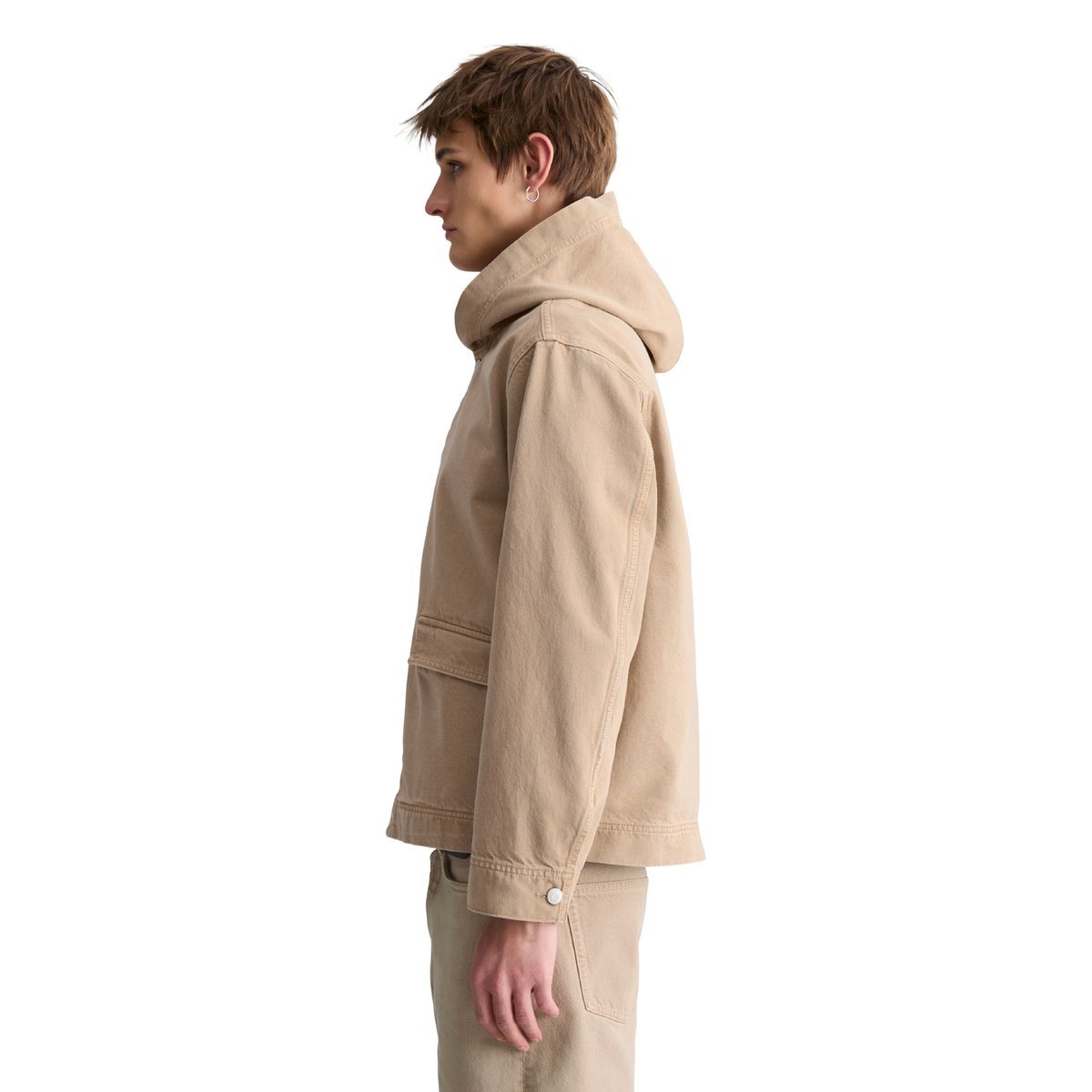Blouson en jean à capuche regular en denim de coton bio robuste beige, MARC O’POLO DENIM